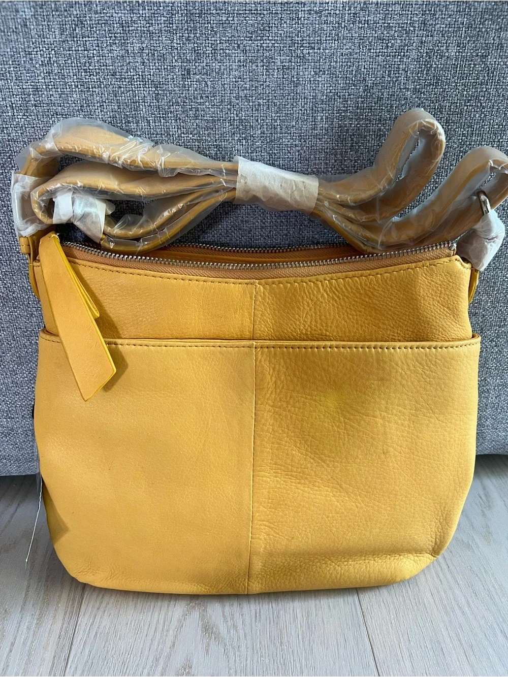 Mustard Yellow Leather Shoulder Bag